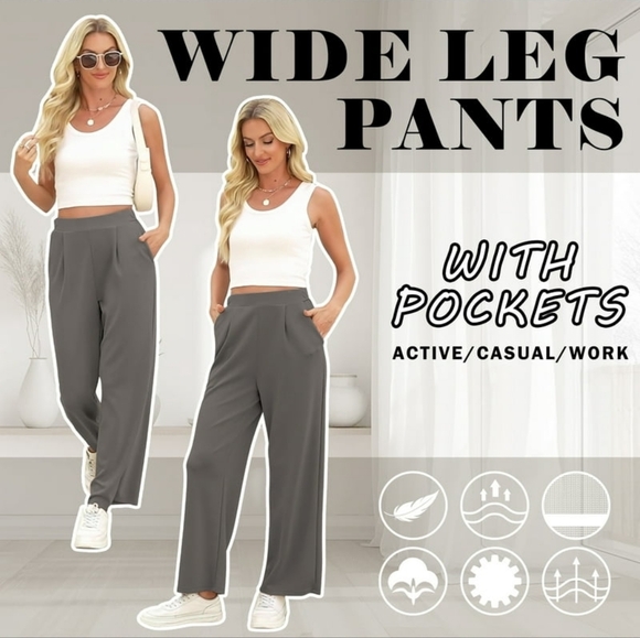 Pants - VDJ Pants for Women Elastic Waist Athleisure Casual Stretch